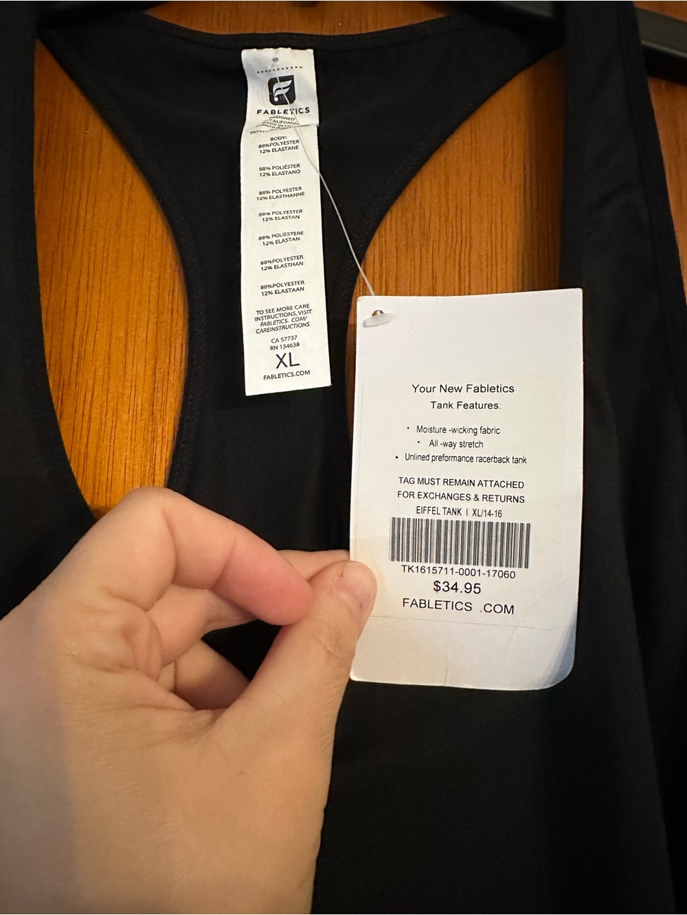 Fabletics Black Racerback Performance Tank Top - Picture 3 of 5